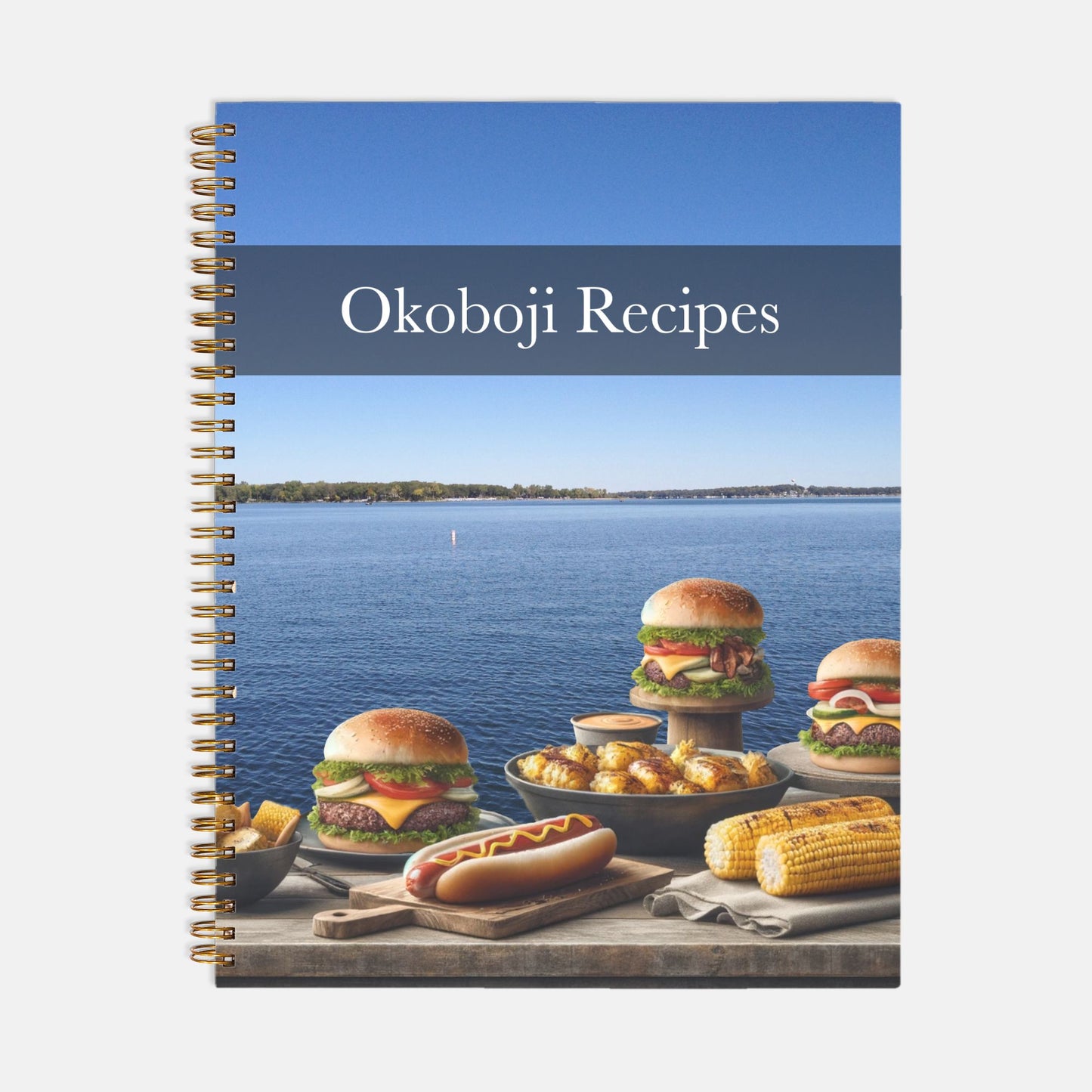 Okoboji Recipe Hardcover Spiral Book 8.5 x 11