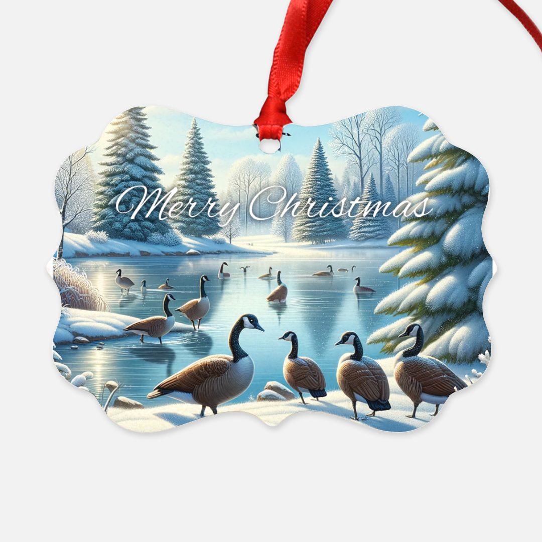 Christmas Geese Ornament - One-Sided